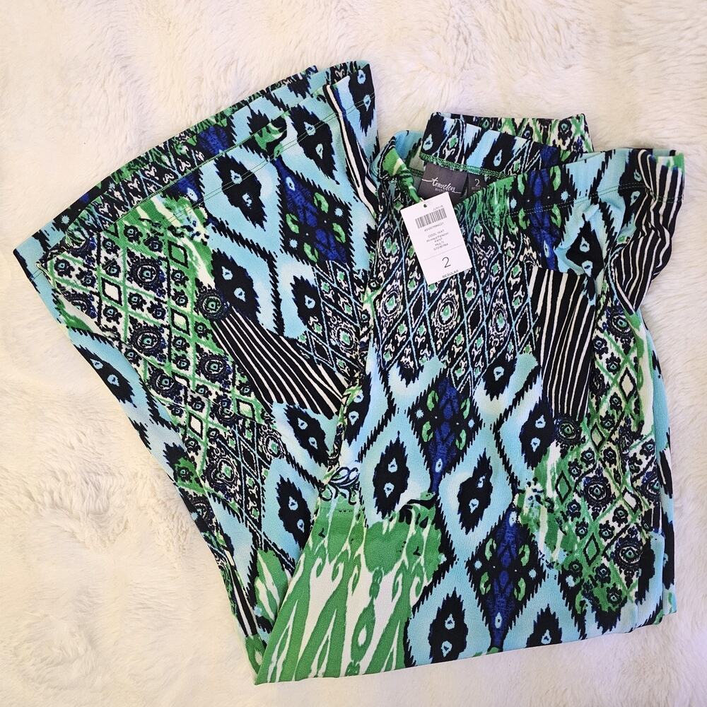 NEW Chicos Travelers Wide Leg Pull On Pants Sz L Pull On Slinky Vacation Resort